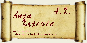 Anja Kajević vizit kartica